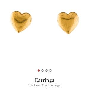 18K yellow gold heart stud earrings